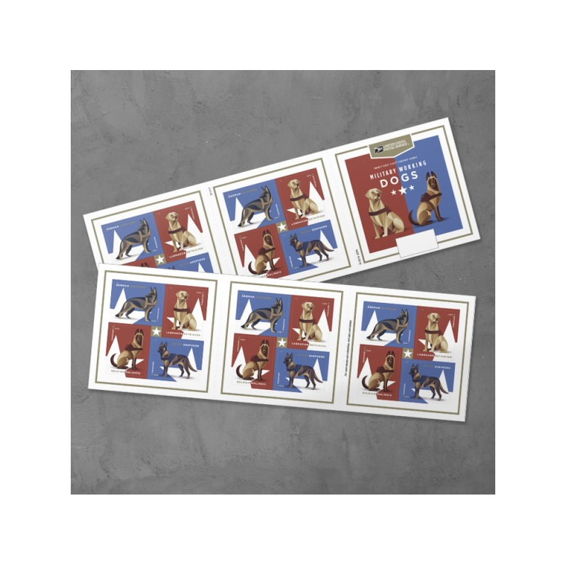 Military Working Dogs 2019 Forever Stamps Book of 20 USPS First Class Postage Stamps Booklet