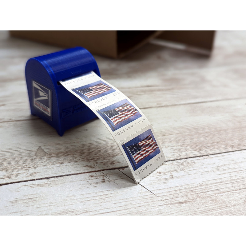 Postage Stamp Dispenser for a Roll of 100 Stamps, Lightweight Plastic Stamp  Roll Holder for US Forever Stamps is Compact and Impact-Resistant for Desk