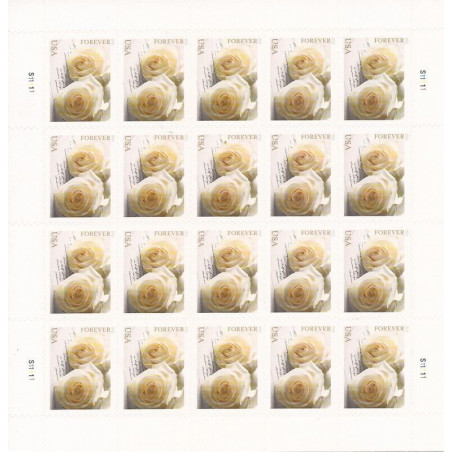 2011 Wedding Roses Forever Stamps Book of 20 USPS First Class Postage Stamps Booklet