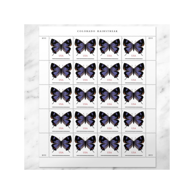 Colorado Hairstreak Butterfly Forever Stamps Book of 20 USPS First Class Postage Stamps Booklet
