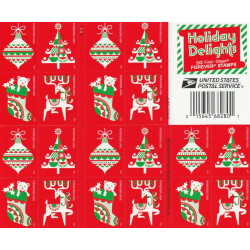 Holiday Delights Forever Stamps 2020 Book of 20 USPS First Class Postage Stamps Booklet