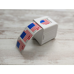 Forever Stamp Roll Bundle with Mini Postage Stamp Roll Dispenser White