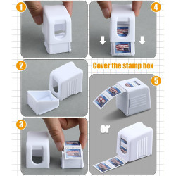 Forever Stamp Roll Bundle with Mini Postage Stamp Roll Dispenser White