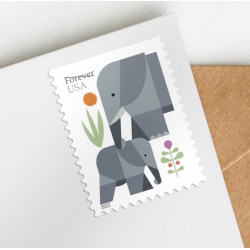 Elephants Forever Stamps Book of 20 USPS First Class Postage Stamps Booklet