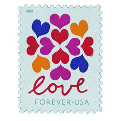 Hearts Blossom Love Forever Stamps - Wedding, Celebration, Graduation (1 Sheet of 20 Stamps) 2019
