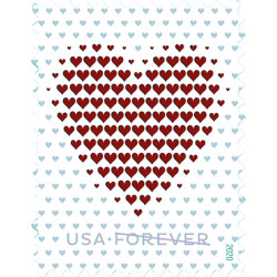 Made of Hearts Sheet of 20 Forever First Class Postage Stamps Wedding Celebration Love Valentines