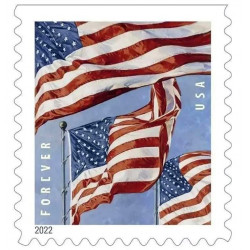 2022 Forever Stamps 100 US Flag USPS First Class Postage Stamps Coil Roll with Auto-Peel Dispenser