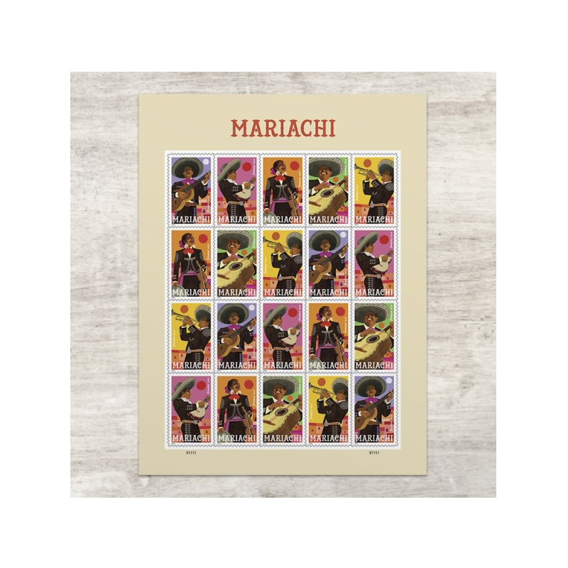 Mariachi 2022 Forever Stamps Book of 20 USPS First Class Postage Stamps Booklet