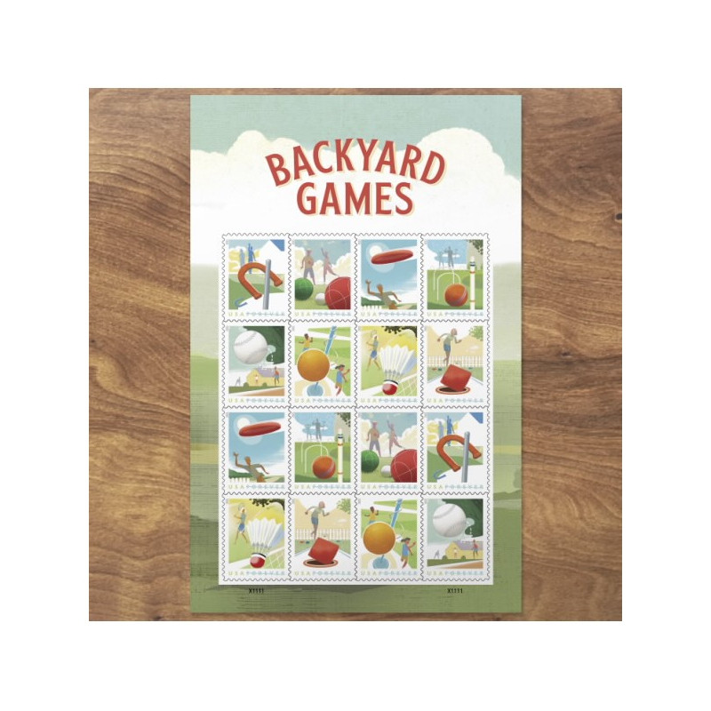 Backyard Games 2021 Forever Stamps Book of 20 USPS First Class Postage Stamps Booklet