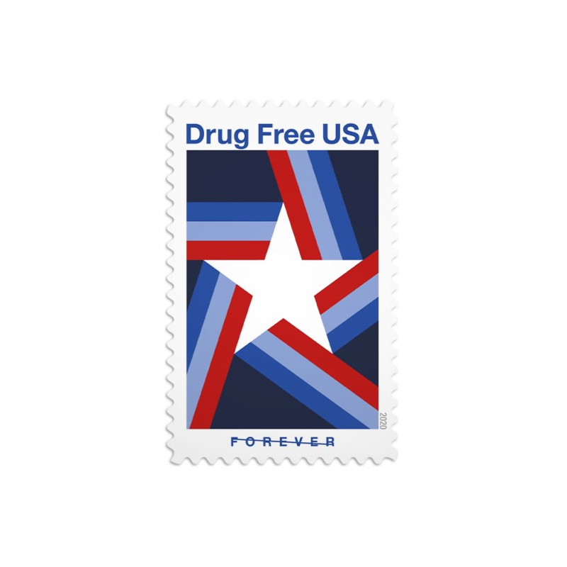 Drug Free USA 2021 Forever Stamps Book of 20 USPS First Class Postage Stamps Booklet