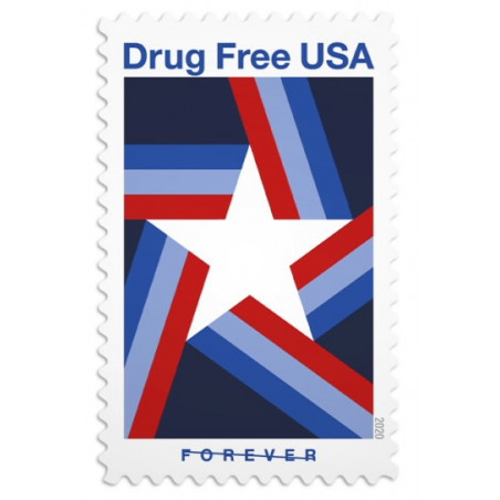 Drug Free USA 2021 Forever Stamps Book of 20 USPS First Class Postage Stamps Booklet