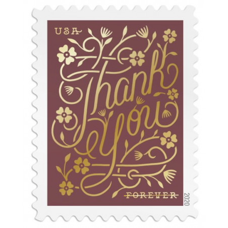 Thank You 2020 Forever Stamps Book of 20 USPS First Class Postage Stamps Booklet
