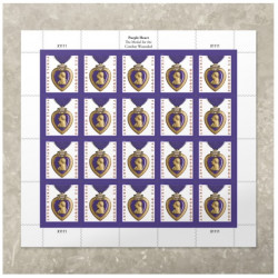 Purple Heart Medal 2019 Forever Stamps Book of 20 USPS First Class Postage Stamps Booklet